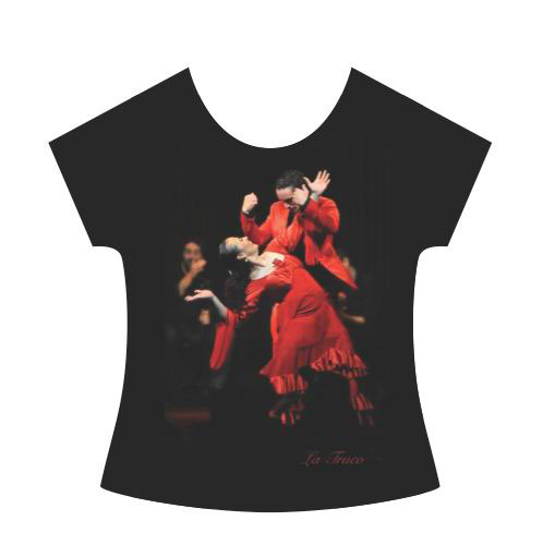 T-shirt Danceuse de Flamenco La Truco. Robe Rouge