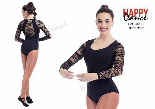 Long sleeves leotard made in lace with bra Happy Dance. Ref. 2328