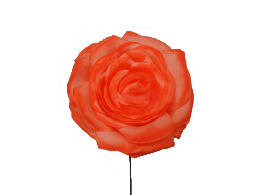 Rose de taille moyenne en tissu Orange. Modèle Oporto. 11 cm