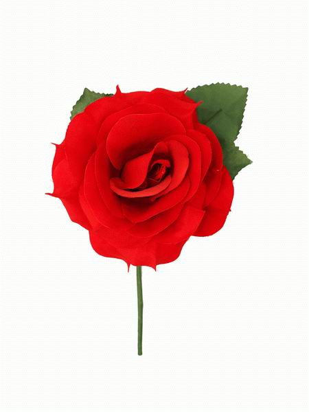 Flor Rosa Flamenca Grande. Modelo Parma. Rojo. 15cm