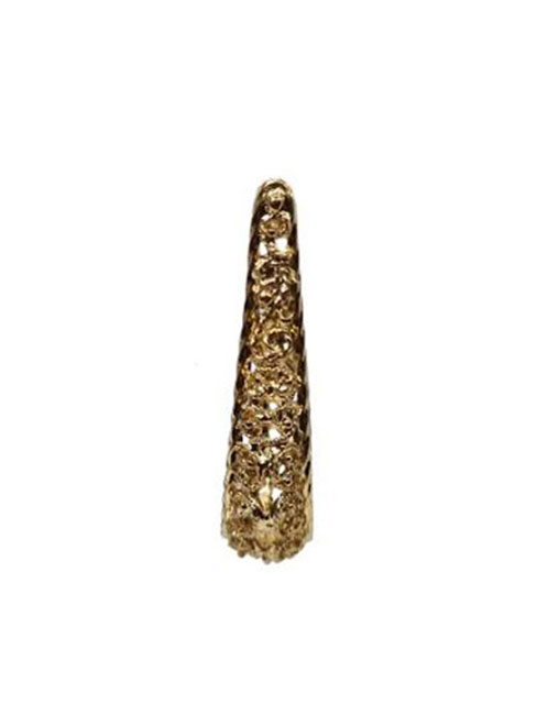 金色镂空花丝设计椭圆环形耳环