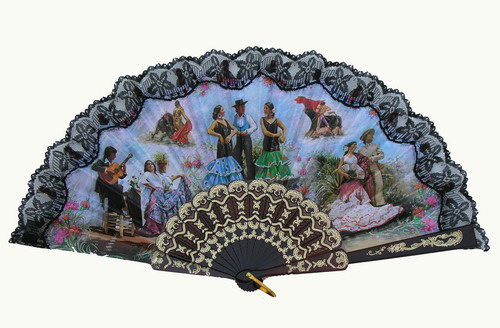 Fan With Flamenco and Bullfights Scenes ref. 2776