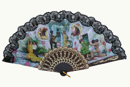 Fan With Flamenco and Bullfights Scenes ref. 2777