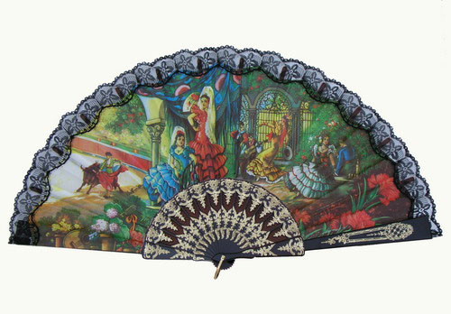 Fan with flamenco and bullfights scenes ref. 5831