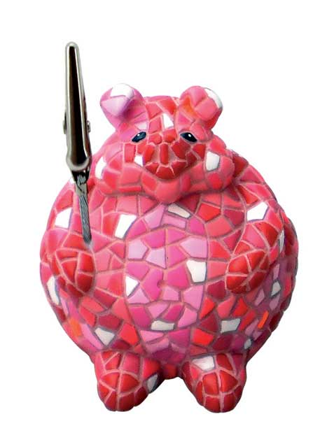Pink Pig Binder Clip of Barcino. Ref 31929