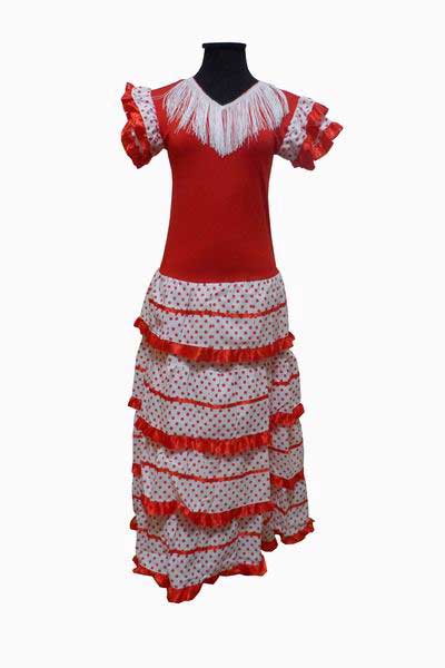 Flamenco costume red and white