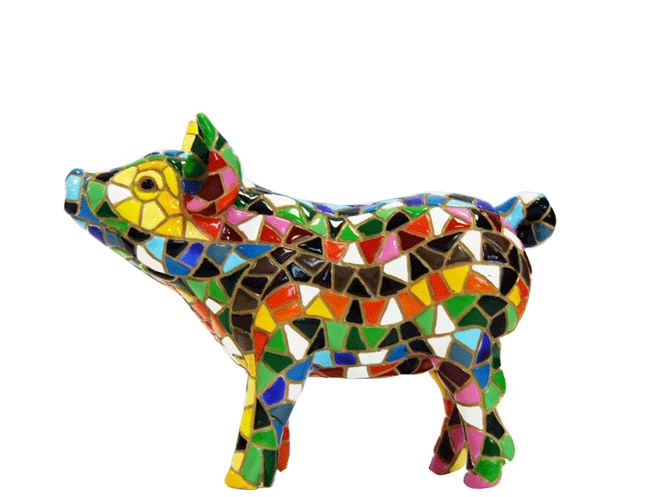 Piggy Gaudi Style Trencadis Barcino. 11cm