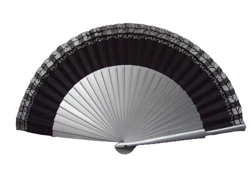 Silver and black  fancy fan