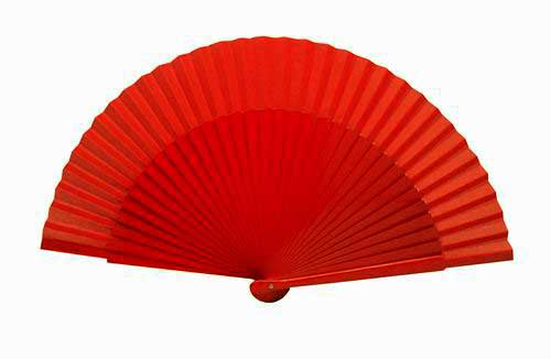 Plain Red Wooden Fan