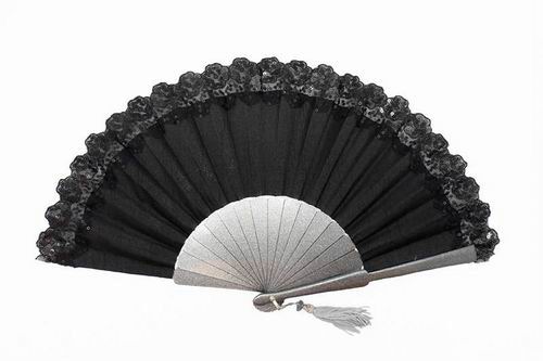 Black Lace and Sequin Fan for Celebrations