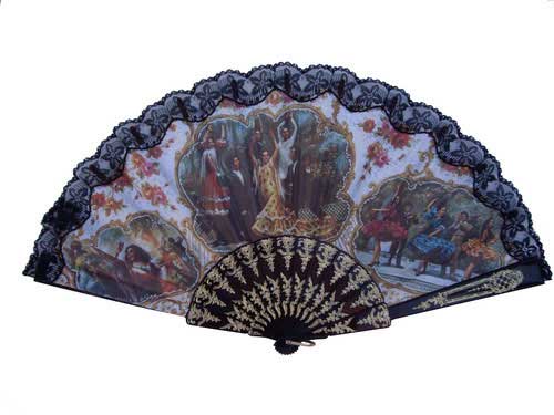 Fan with flamenco and bullfights scenes ref. 573/17