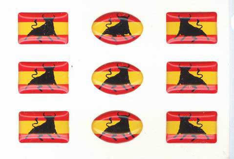 Pegatinas Banderas de España con el toro para movil