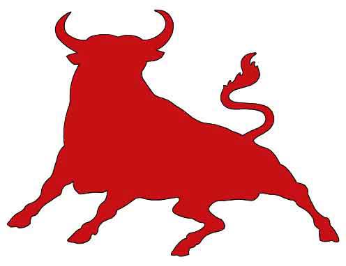 San Fermin Bull silhouette Red – sticker