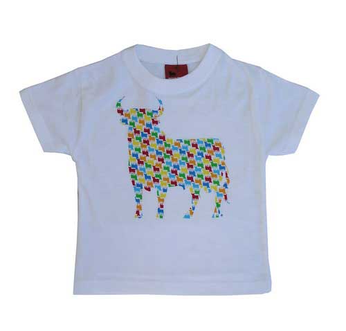 T-shirts for children. Osborne Bulls in colours. White