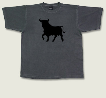 T-shirt gris avec taureau noir