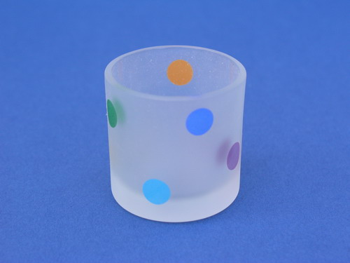 Shots Glasses with Coloured Polka Dots. 6 unids