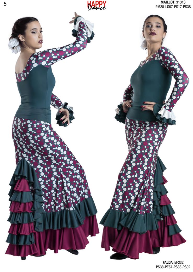 Happy dance. Faldas de Flamenco para Escenario y Ensayo. Ref. EF332PS38PE67PS38PS02