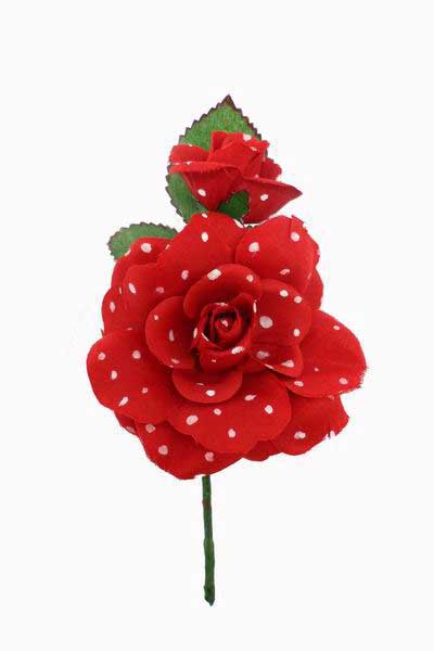 Flamenco Flower. Mod. Polka Dots Baby Rose. 10X7cm