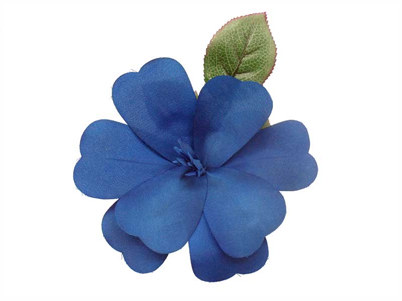 Fleur flamenco pour cheveux. Artesana Bleu Foncé. 17 cm