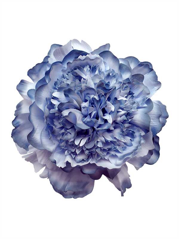 Pivoine aux Tons Bleus Accessoire Flamenco pour Cheveux. 16cm