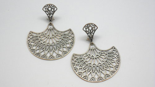 Flamenco earrings in high imitation jewellery. Ref. 4027PL