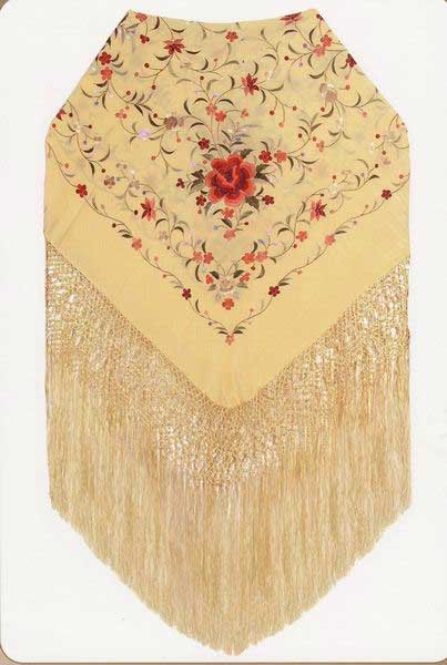 Handmade Silk Embroidered Shawl. ref. 1011107