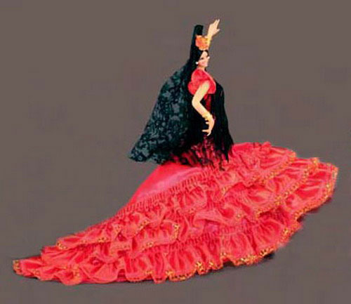 Muñecas Flamencas de España. Mod. Malaga - 25 cm