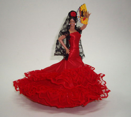 Muñeca de Marin. Mod. Fandango Roja. 21cm