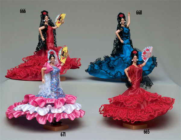 Muñecas flamencas tradicionales 21cm.