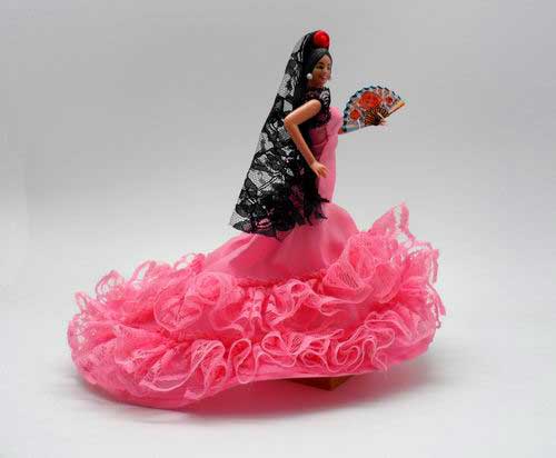 Muñeca Flamenca de Marin. Mod. Fandangos Rosa. 21cm