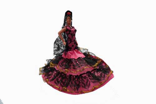 Muñeca Flamenca Tradicional 21cm Fuxia