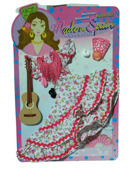 Trajes de Flamenca para muñecas - Flores en Rosa