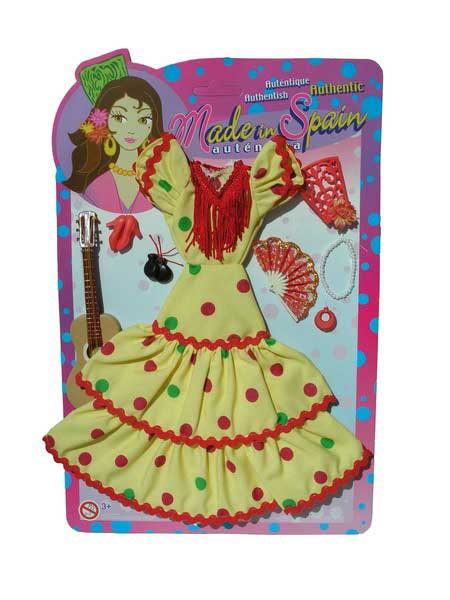 Trajes de Flamenca para muñecas - Amarillo