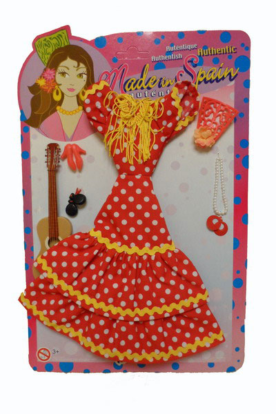 フラメンコ人形用ドレス　レッド