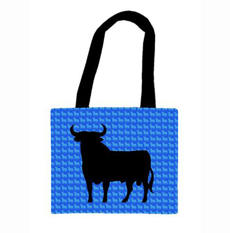 Bag in fabric of the Osborne Bull. Blue small