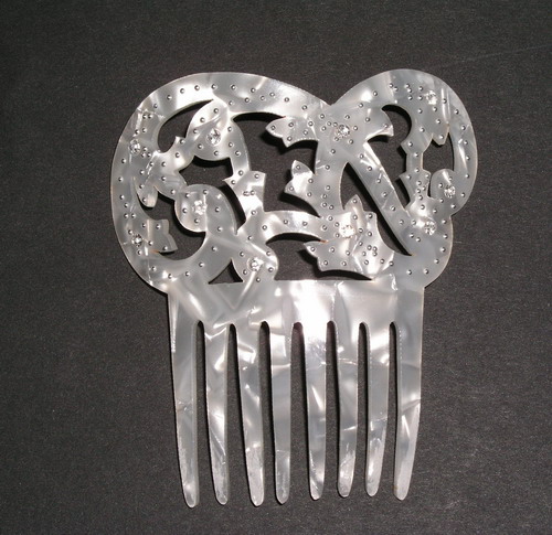 Mother of Pearl/Shell Comb with Strass- ref. S961N