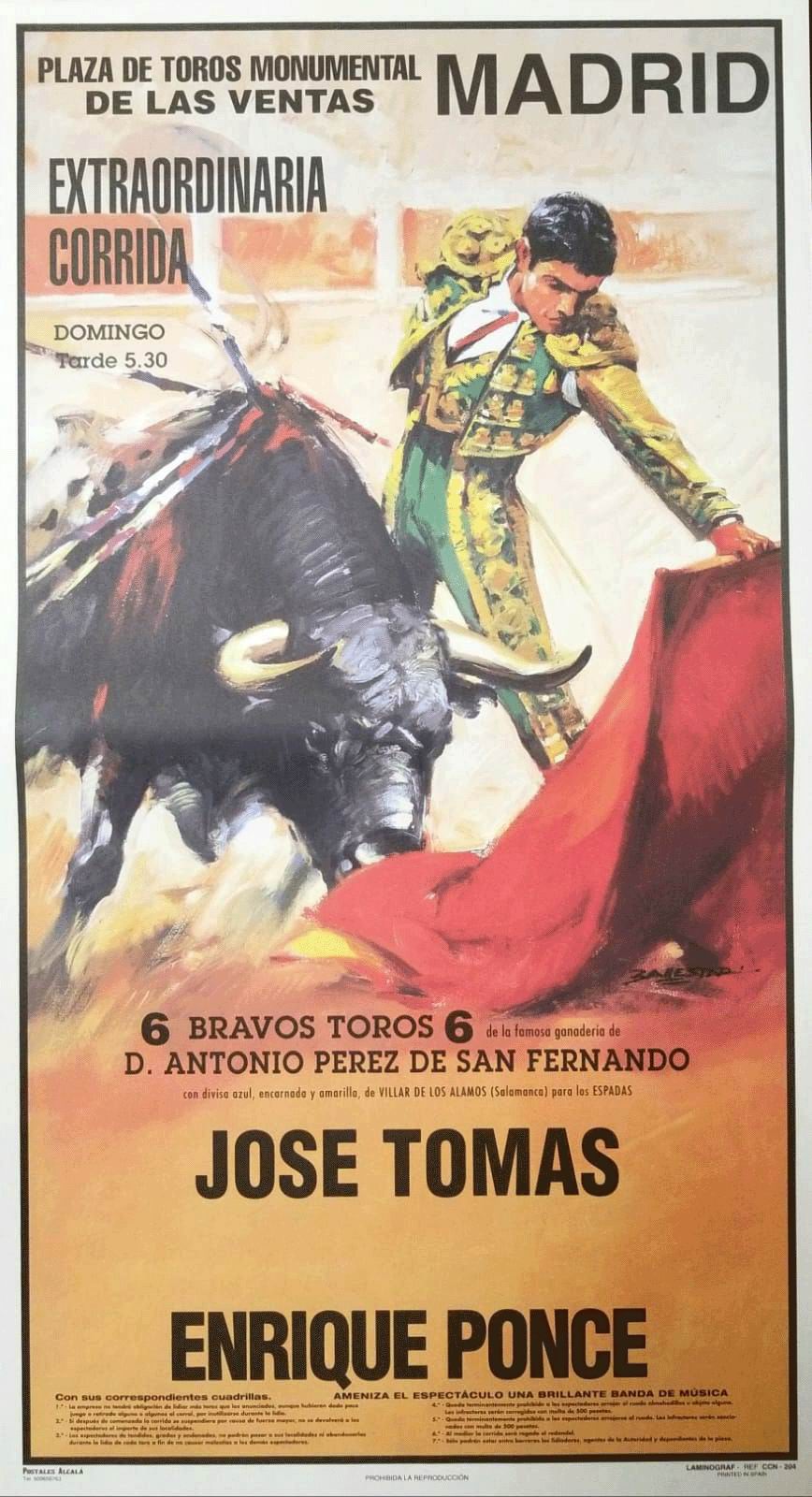 Poster of the Monumental bullring of Madrid  - Ref. 204M