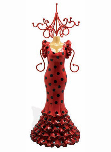 Red flamenco mannequin. Necklace holder. 26cm