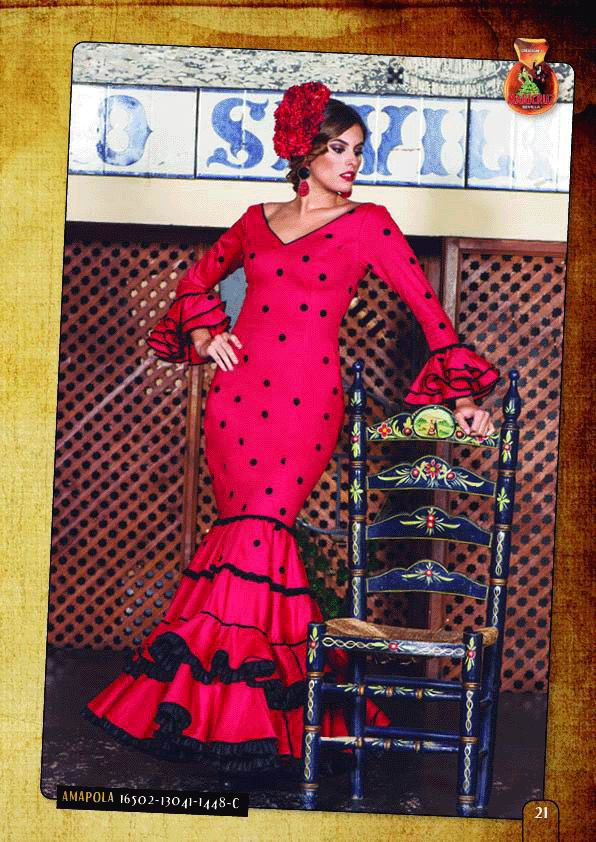 Outlet. Robe de Flamenca Amapola Rojo T.44