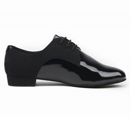 Zapato de hombre para baile salón de charol y ante negro