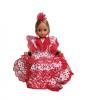 Spanish Flamenco Dolls White Dress Red Dots. 35cm.