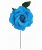 Big Turquoise Rose Made of Fabric. 15cm