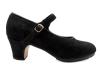 Zapatos de Flamenco Semiprofesionales  modelo Mercedes en Ante color Negro. Flamencoexport