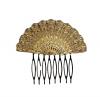 Golden Flamenco Fan-Shaped Filigree Fan Comb