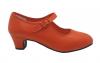 Chaussures de flamenco orange avec lanière. T - 32