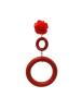 Boucles d'oreilles flamenco à double anneau pour femmes. Rouge