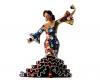 Bailaora Playing Castanets with a Mosaic Multicolor Costume with White Polka Dots. 28cm