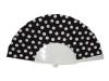 Polka Dots Fan With Black Background And White Dots