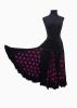 Black with Fuchsia Polka Dots Flamenco Skirt