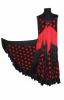 Jupe Flamenca noire à pois rouges avec châle assorti